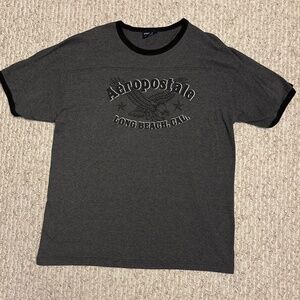 Aeropostale men’s dark grey ringer tshirt -men’s size XL